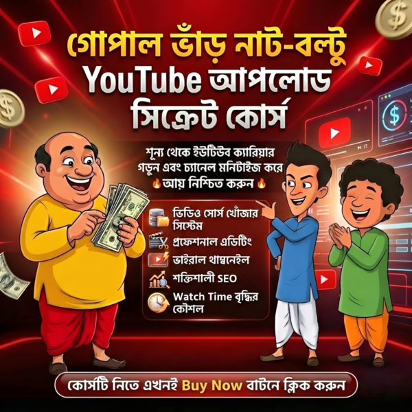 গোপাল ভাঁড় ও নাট-বল্টু ইউটিউব আপলোড সিক্রেট কোর্স